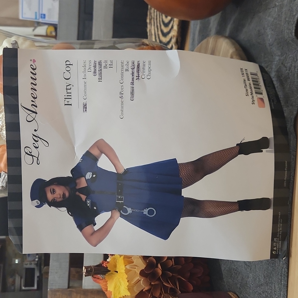 Flirty Cop Halloween costume 1x/2x blue